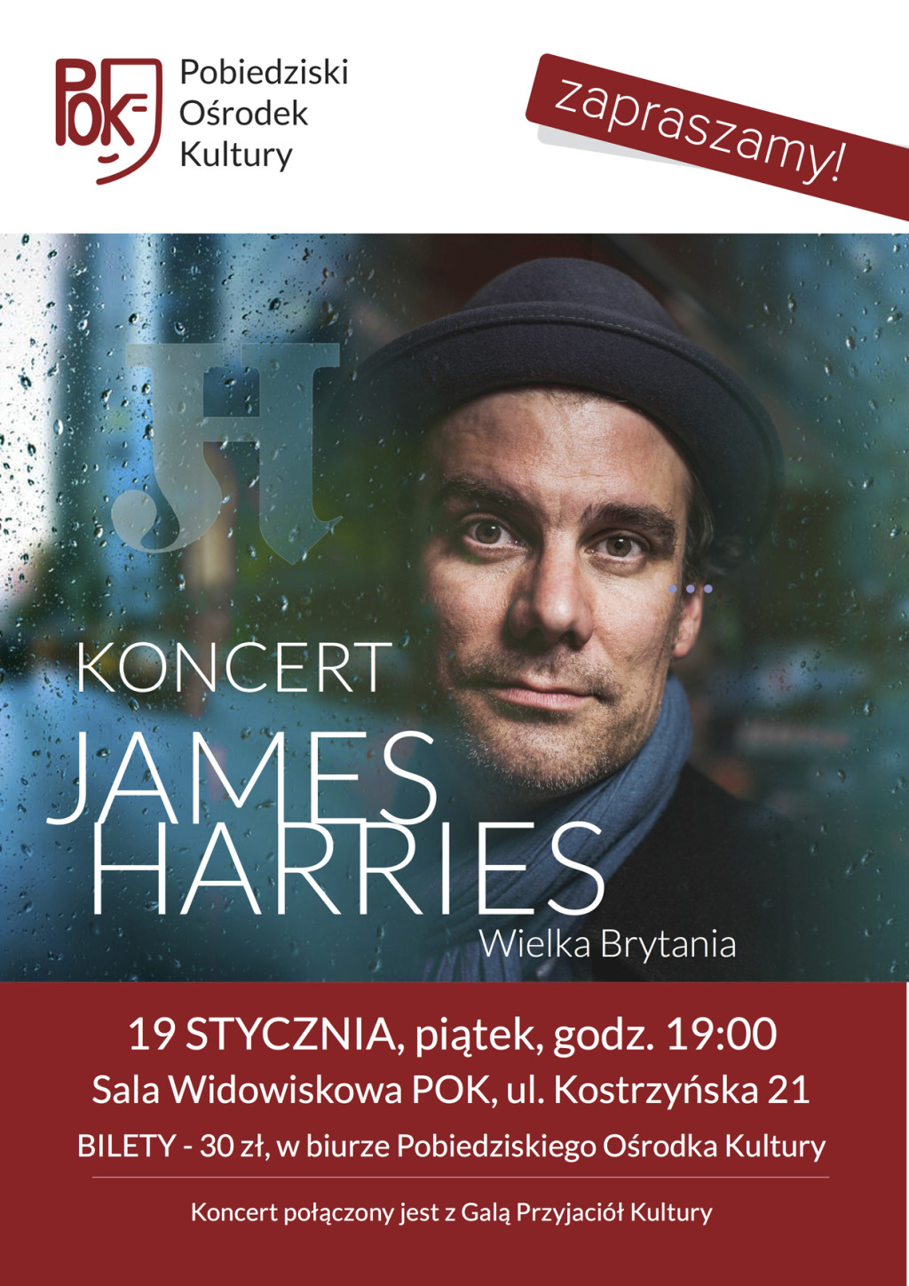 James HARRIES KONCERT PLAKAT lekki