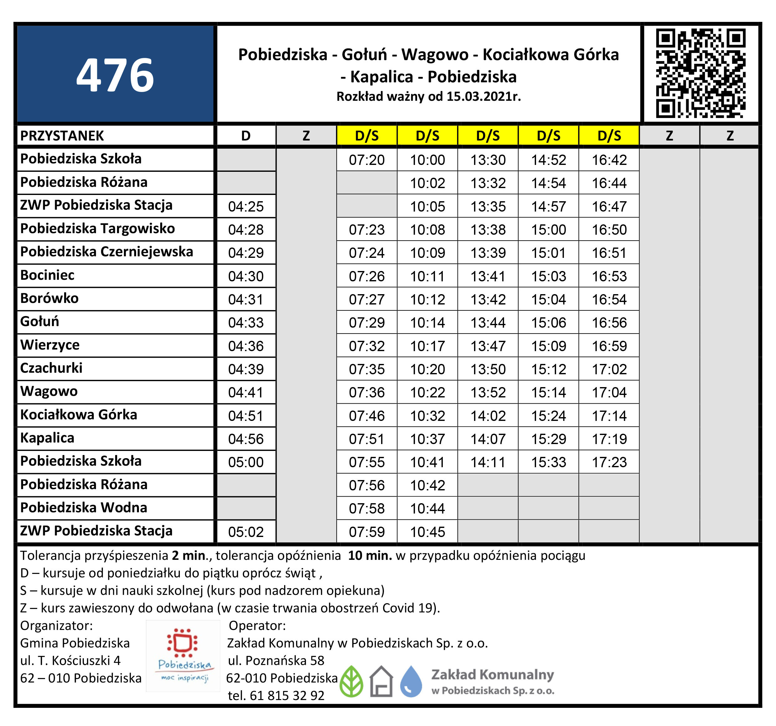 Rozkład Jazdy Autobusów W Gdańsku Od 15 marca zmiana rozkładu jazdy autobusów - Pobiedziska : Pobiedziska