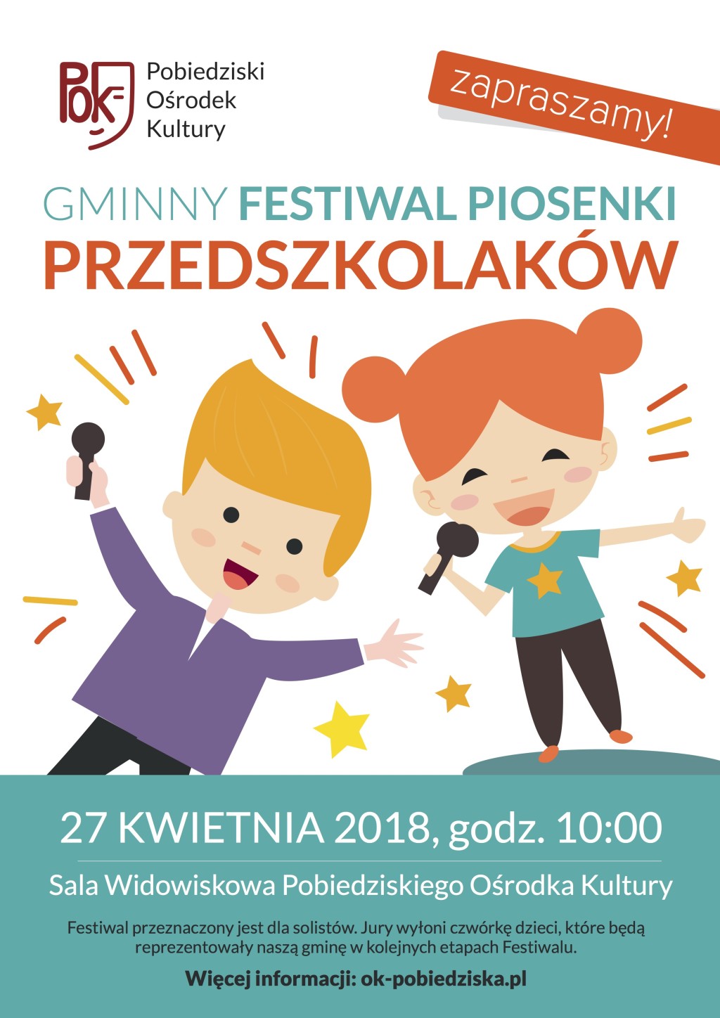 FESTIWAL PIOSENKI PRZEDSZKOLAKÓW PLAKAT