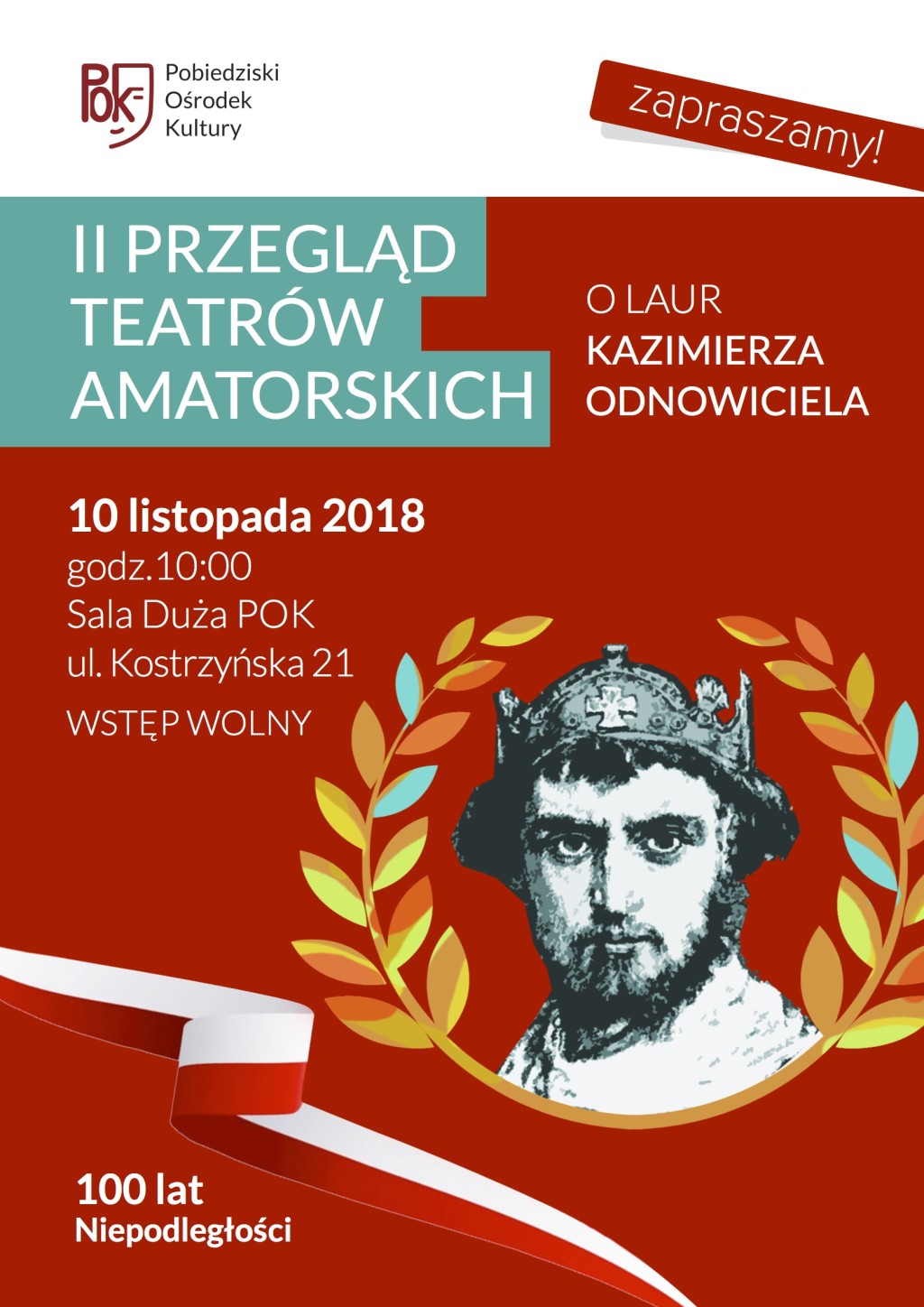 PLAKAT PRZEGLĄD TEATRÓW AMATORSKICH LAUR KAZIMIERZA