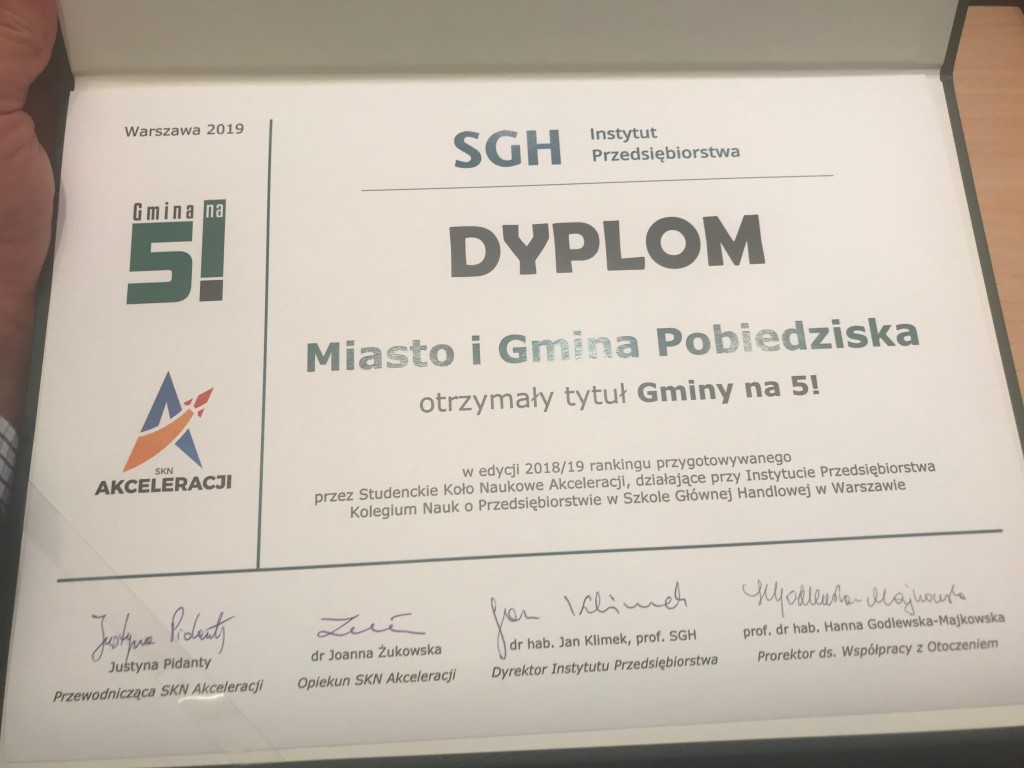 Gmina na 5 dyplom