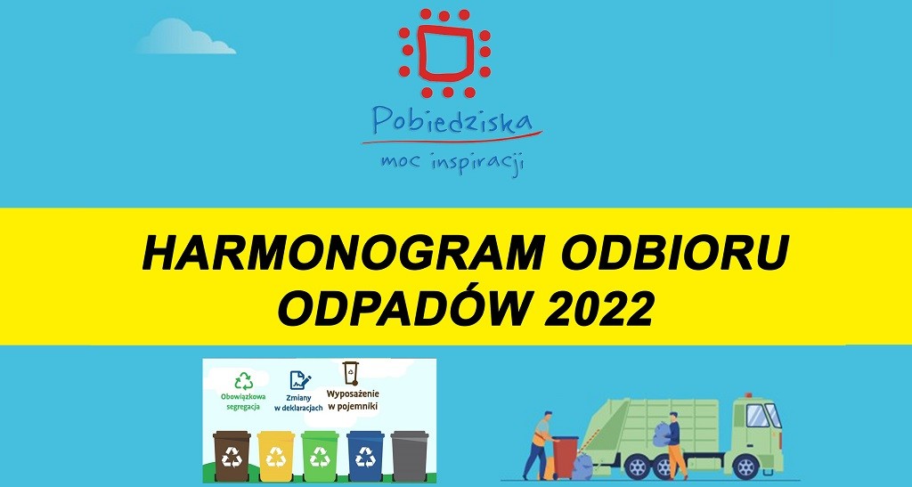 HARMONOGRAM ODBIORU ODPADÓW 2022 baner na stronie