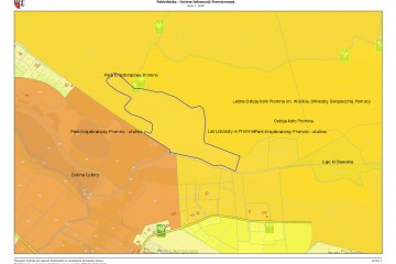 mapa z wybranym terenem